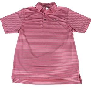 FootJoy Mens‎ Large Golf Polo Short Sleeve Pink White Striped Luvata
